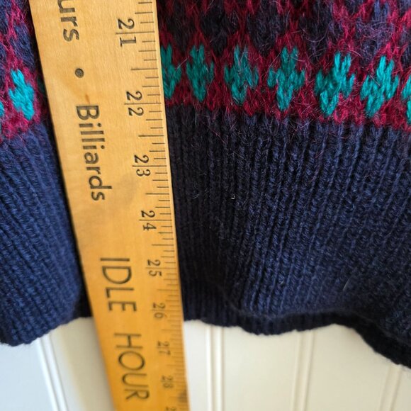 Lord Isaacs 80s Sweater Medium Fair Isle Knit Retro Acrylic Wool Pullover - Picture 8 of 8